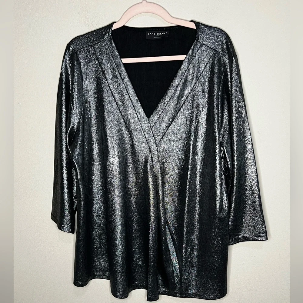 Lane Bryant Swing 3/4-Sleeve Pleat-Front Top 18/20